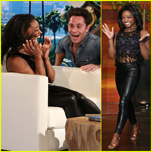 Simone Biles Totally Freaked Out When Sasha Farber Scared Her on 'Ellen' - Watch!
