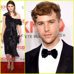 Tommy Dorfman Suits Up For DKMS Gala with Alexandra Daddario