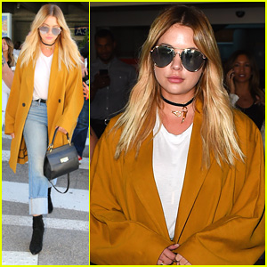 Ashley Benson Makes Stylish Arrival For Cannes Debut