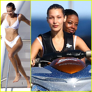 Bella Hadid Jumps Off a Yacht in Cannes