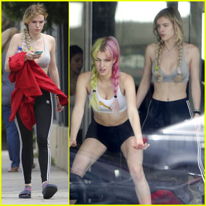 Bella Thorne Works Up a Sweat at Pilates Class With Sister Dani