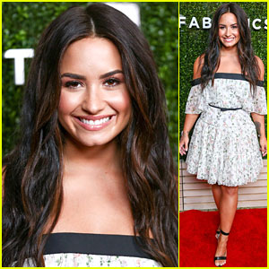 Demi Lovato Shows Off Her Romantic, Floral Side in Strapless Dress
