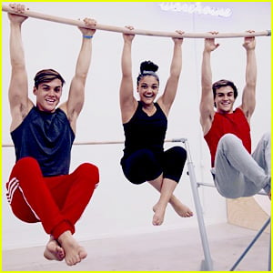 Ethan & Grayson Dolan Take On Gymnastics With Help From Laurie Hernandez