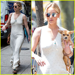 Jennifer Lawrence Takes Her Pup to Boyfriend Darren Aronofsky's Place
