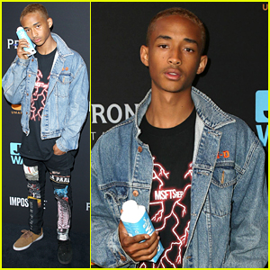 Jaden Smith Continues His Mismatched Shoes Trend at Umami Burger Event