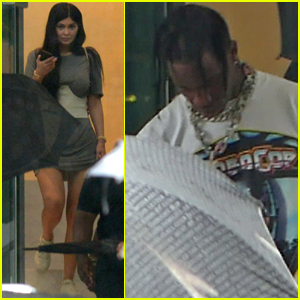 Kylie Jenner & Travis Scott Head to a Recording Studio in Miami