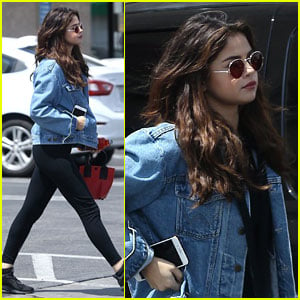 Selena Gomez Rocks Denim Jacket for Healthy Shopping Trip
