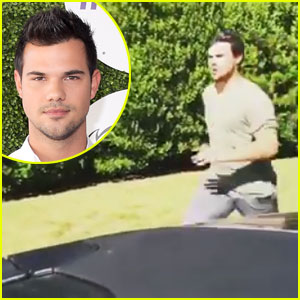 Taylor Lautner Performs Amazing Stunt with a Moving Car!