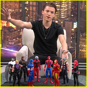 Tom Holland Knocks Over Chris Hemsworth's 'Thor' While Playing With Marvel's Action Figures