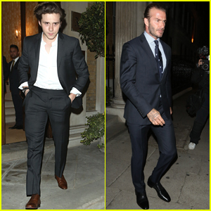 Brooklyn Beckham Looks Handsome Leaving Dinner with Dad David