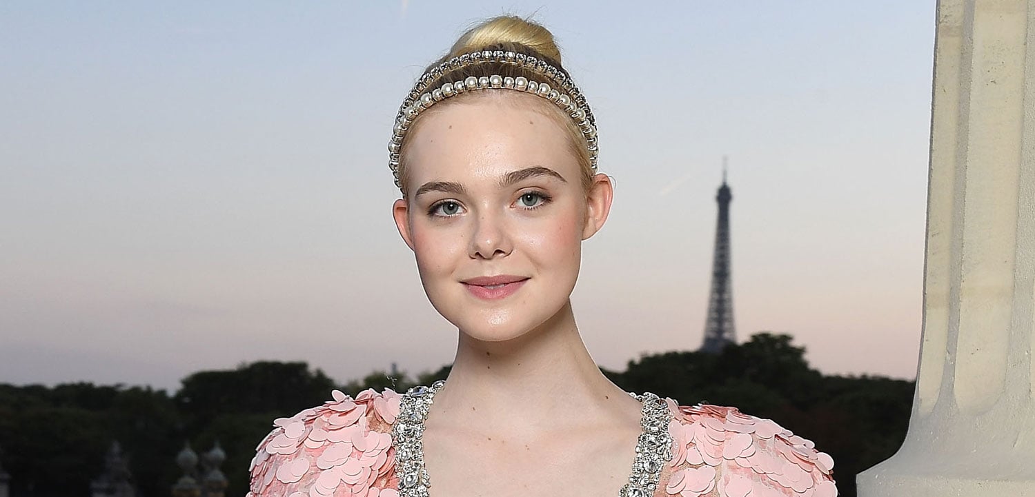 Elle Fanning Gets ‘Branded’ at Miu Miu Fashion Show