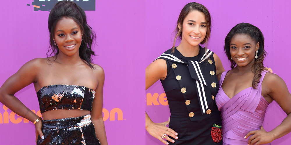 Gabby Douglas, Simone Biles & Aly Raisman Hit The Orange Carpet Together at Kids’ Choice Sports 2017