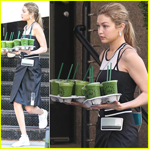 Gigi Hadid Goes From Fan to Model For Juice Press in NYC