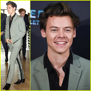Harry Styles Wears Gray Suit To 'Dunkirk' Premiere