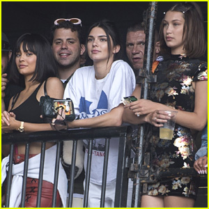 Kylie Jenner Watches Boyfriend Travis Scott Perform with Kendall & Bella Hadid