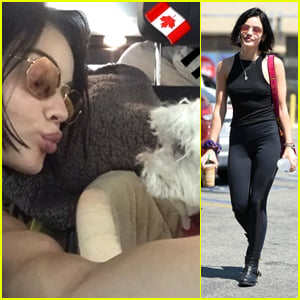 Lucy Hale & Dog Elvis Start Their Road Trip To Vancouver
