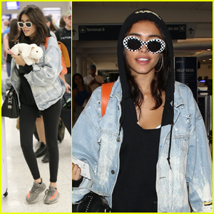 Madison Beer Travels With Stuffed Bunny To NYC