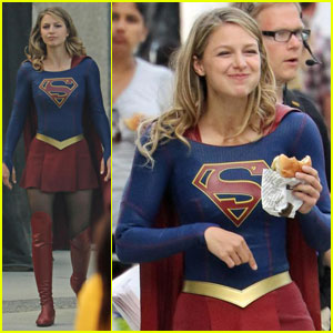 Melissa Benoist Goes Hot Tubbing in Her 'Supergirl' Suit
