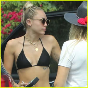Miley Cyrus Shows Her Abs While Out in Malibu With Mom!
