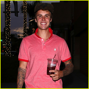 Justin Bieber Can Hardly Contain His Smile After Dinner!
