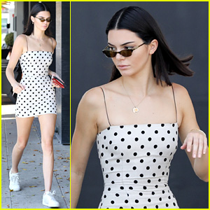 Kendall Jenner Rocks Pretty Polka-Dot Dress for Beverly Hills Lunch