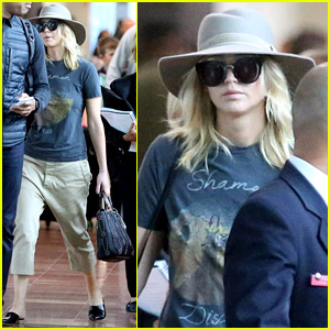 Jennifer Lawrence Shows Off Her Airport Style Ahead of Paris Fashion Week