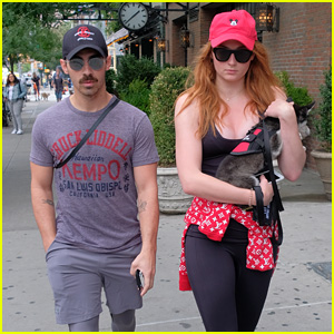 Joe Jonas & Sophie Turner Take Their Fur Baby for a Stroll!