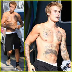 Justin Bieber Beats the Heat, Goes Shirtless While Skateboarding!