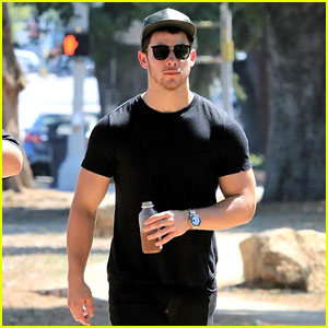 Nick Jonas Looks Fit in a Tight Tee While Strolling Around Studio City