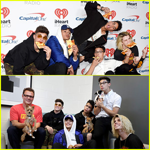 PRETTYMUCH Poses With Pizza, Cuddles With Puppies at iHeartRadio Music Festival