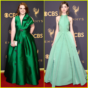 Stranger Things' Natalia Dyer & Shannon Purser Match in Green at the Emmy Awards 2017