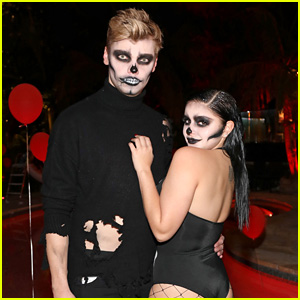 Ariel Winter Wears Fishnet Stockings for Sexy Skeleton Look at Just Jared Halloween Party