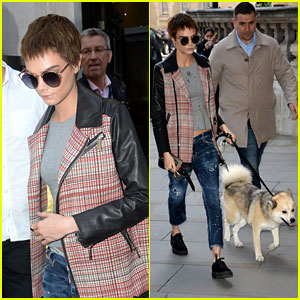 Cara Delevingne Heads Out Around Town With Her Cute Dog Leo!