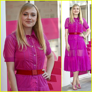 Dakota Fanning Is a Vision in Pink at Photocall for Her New Movie in Italy!