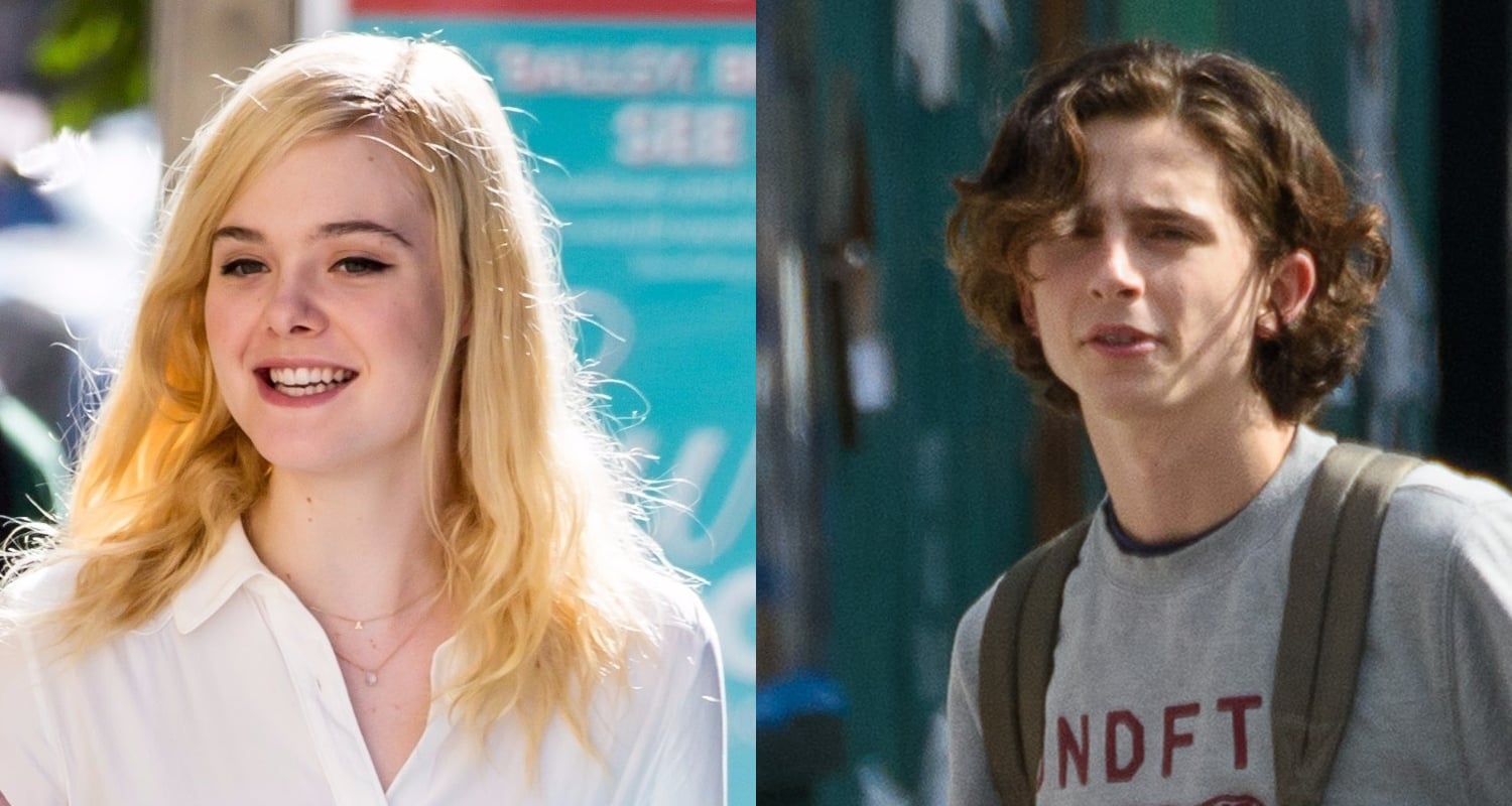 Elle Fanning Joins Timothee Chalamet on Set in NYC!