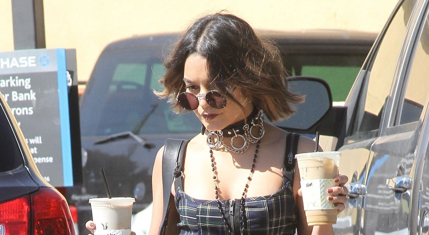 Vanessa Hudgens Goes Goth For Coffee Run Vanessa Hudgens Just Jared Jr