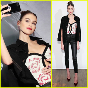 Kaia Gerber Rocks Leather Pants for an Event in NYC