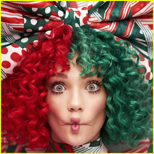 Maddie Ziegler Rocks Red & Green Hair For The Cover of Sia's Christmas Album