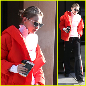Gigi Hadid Keeps Herself Warm in a Large Red Coat in NYC!