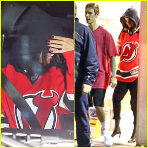 Selena Gomez Appears to Wear Justin Bieber's Jersey at His Hockey Game!