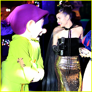 Sofia Carson Has Sweet Moment With Dopey at Saks Fifth Avenue Holiday Window Display Unveiling in NYC