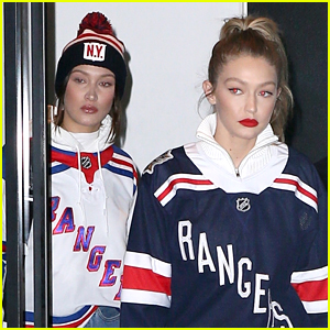 Bella Hadid Joins Big Sister Gigi at a Hockey Game in NYC!