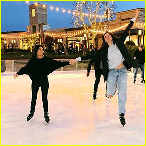Kendall Jenner & Kourtney Kardashian Hit the Ice Skating Rink!