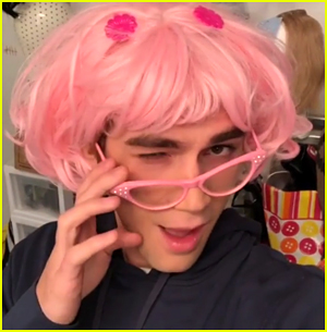KJ Apa Wears Bubblegum Pink Wig on 'Riverdale' Set