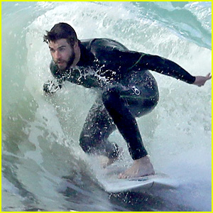 Liam Hemsworth Shows Off His Skills While Surfing in Malibu!