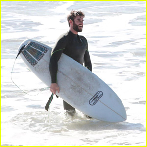 Liam Hemsworth Looks Fit While Surfing in Malibu!