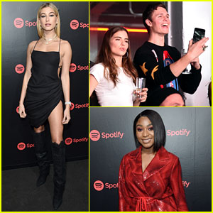 Ansel Elgort, Hailey Baldwin, & Normani Kordei Team Up for Spotify's Best New Artist Party
