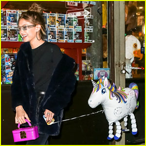 Gigi Hadid Walking Her Unicorn Balloon Down the Street is Our New Favorite Thing Ever