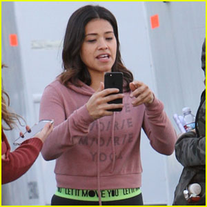 Gina Rodriguez Keeps It Casual on 'Law & Order: SVU' Set