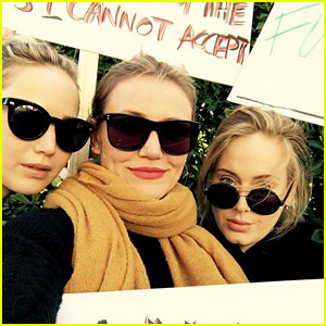 BFFs Jennifer Lawrence & Adele Fight for Women's Rights at Women's March 2018!